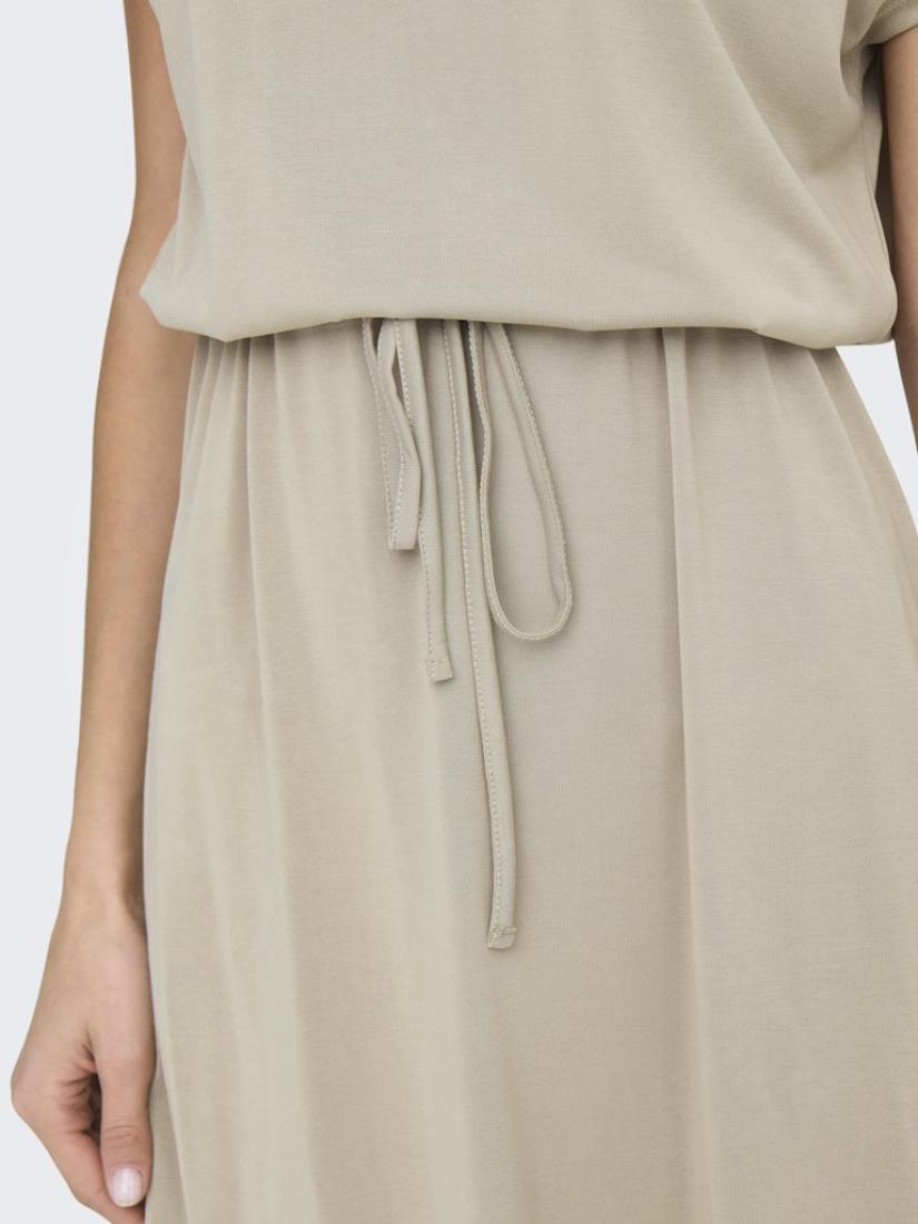 Φόρεμα κοντομάνικο γυναικείο "Hannah" μπεζ (feather gray)