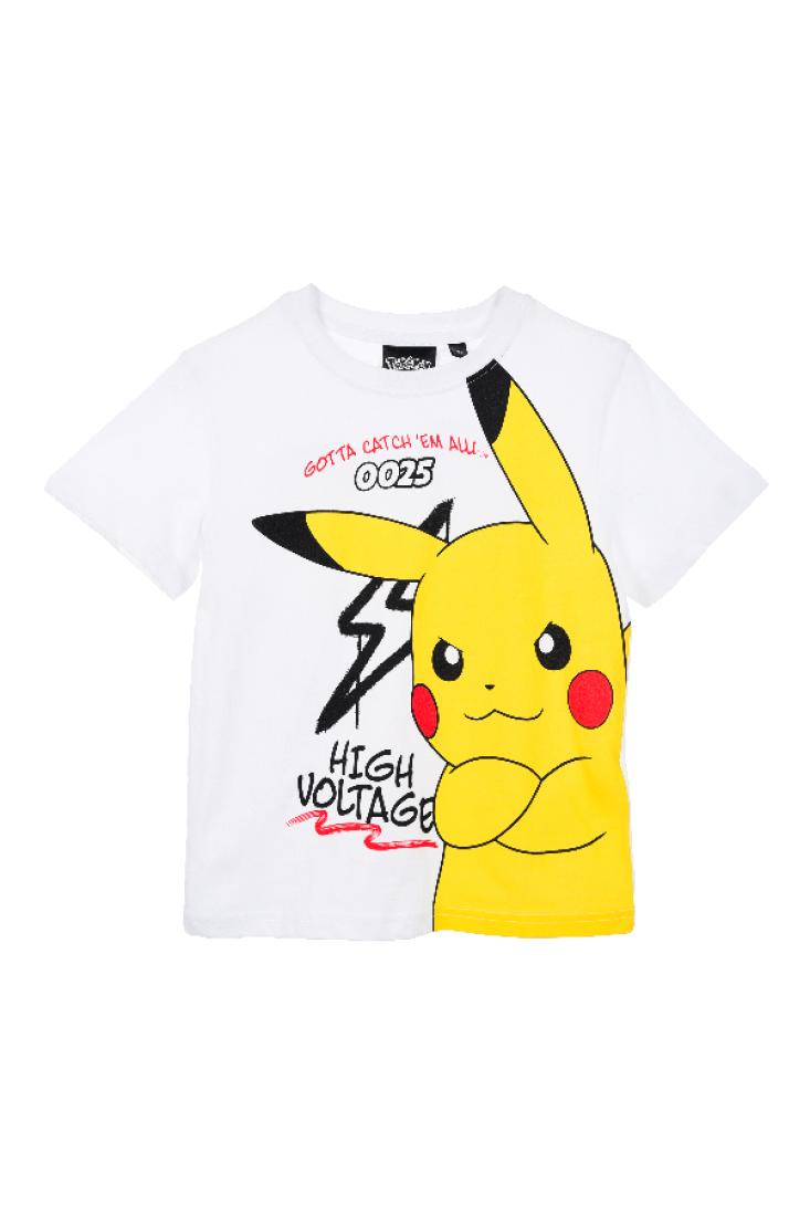 Μπλούζα κοντομάνικη αγόρι "Pokémon Pikachu" λευκή