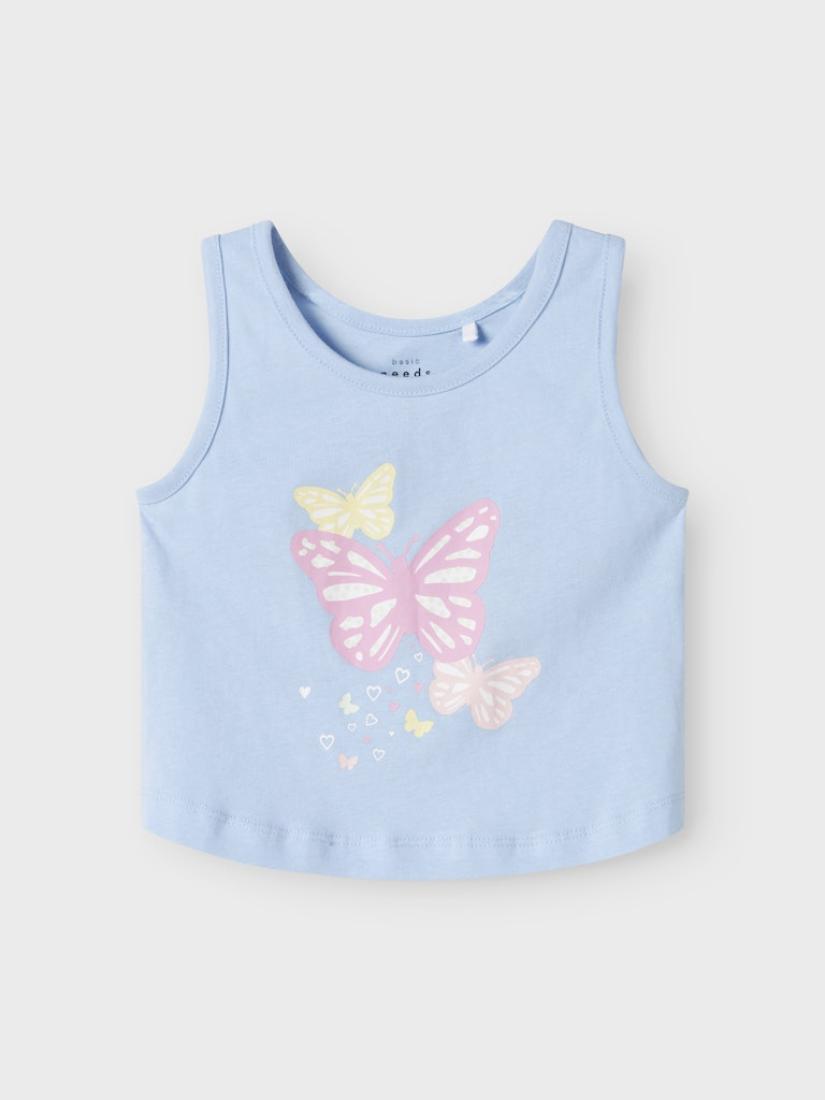 Μπλούζα αμάνικη κορίτσι "Butterflies" γαλάζια