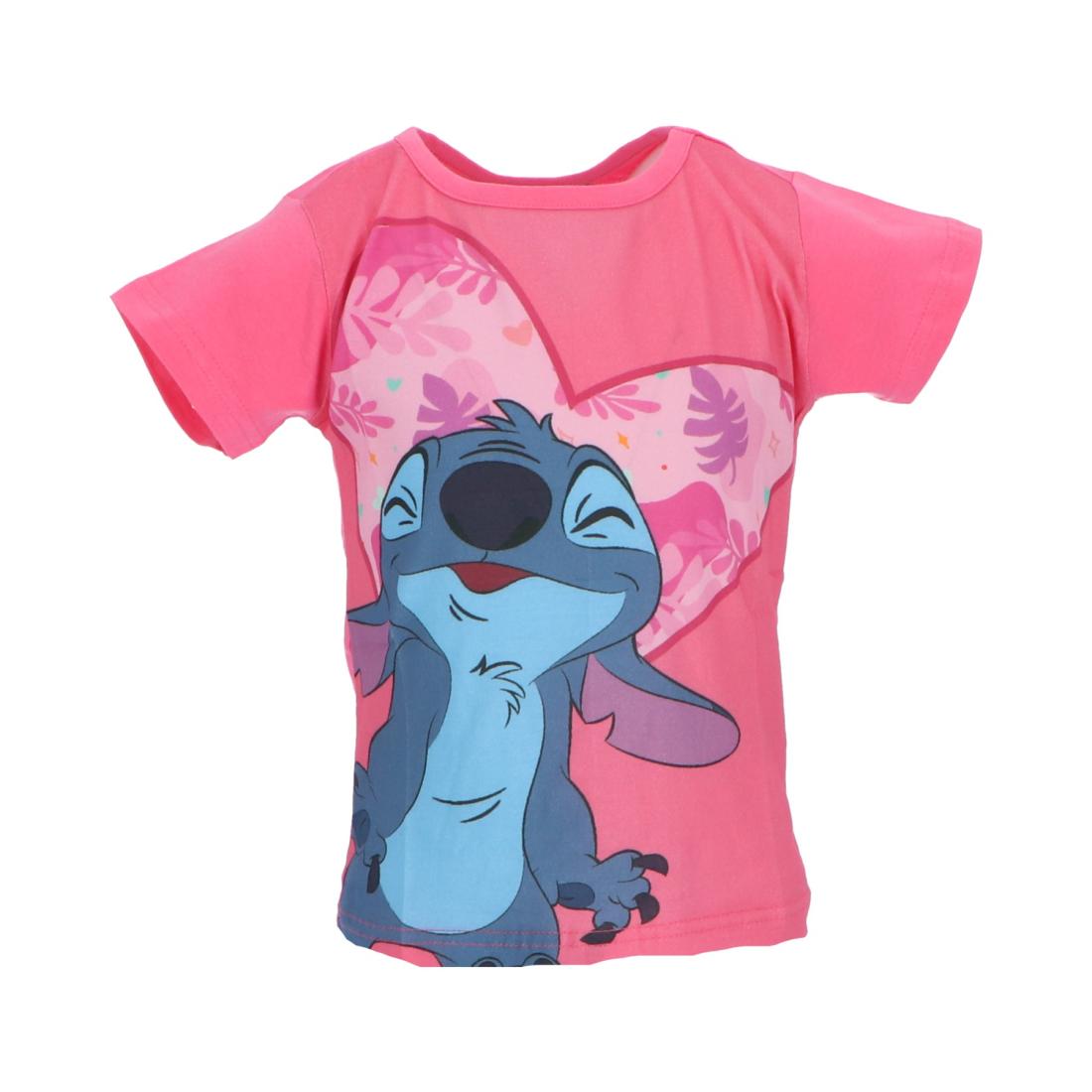  Μπλούζα κοντομάνικη κορίτσι "Stitch heart" φούξια