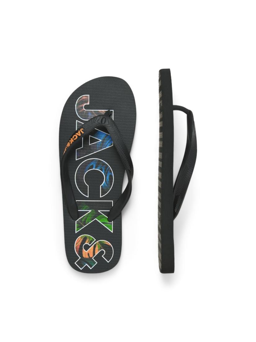  Σαγιονάρες flip flop ανδρικές "Palm print" μαύρες