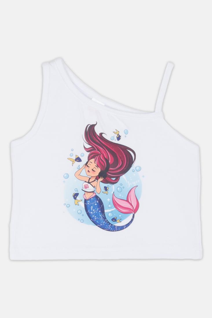 Σετ σορτς κορίτσι "Mermaid" λευκό