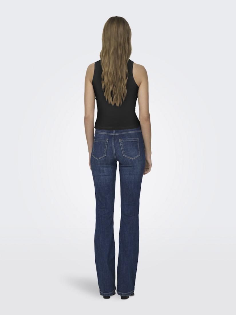Μπλούζα αμάνικη γυναικεία crop top "Sandy" μαύρη