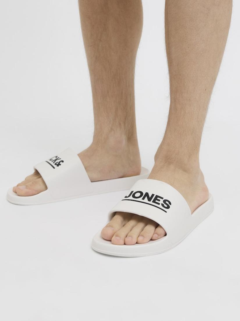 Παντόφλες slides ανδρικές "JACK & JONES" λευκές