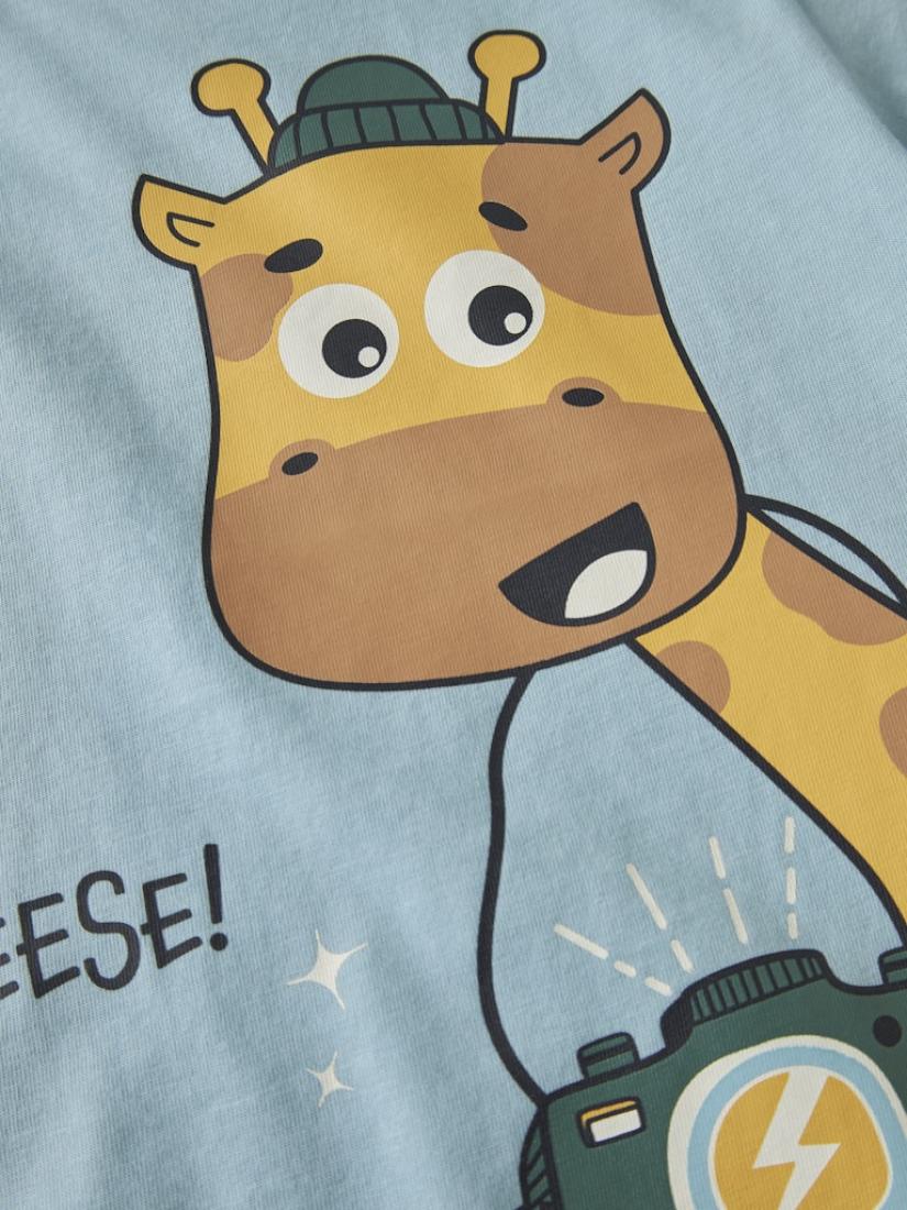 Μπλούζα κοντομάνικη αγόρι "Say cheese" γαλάζιο