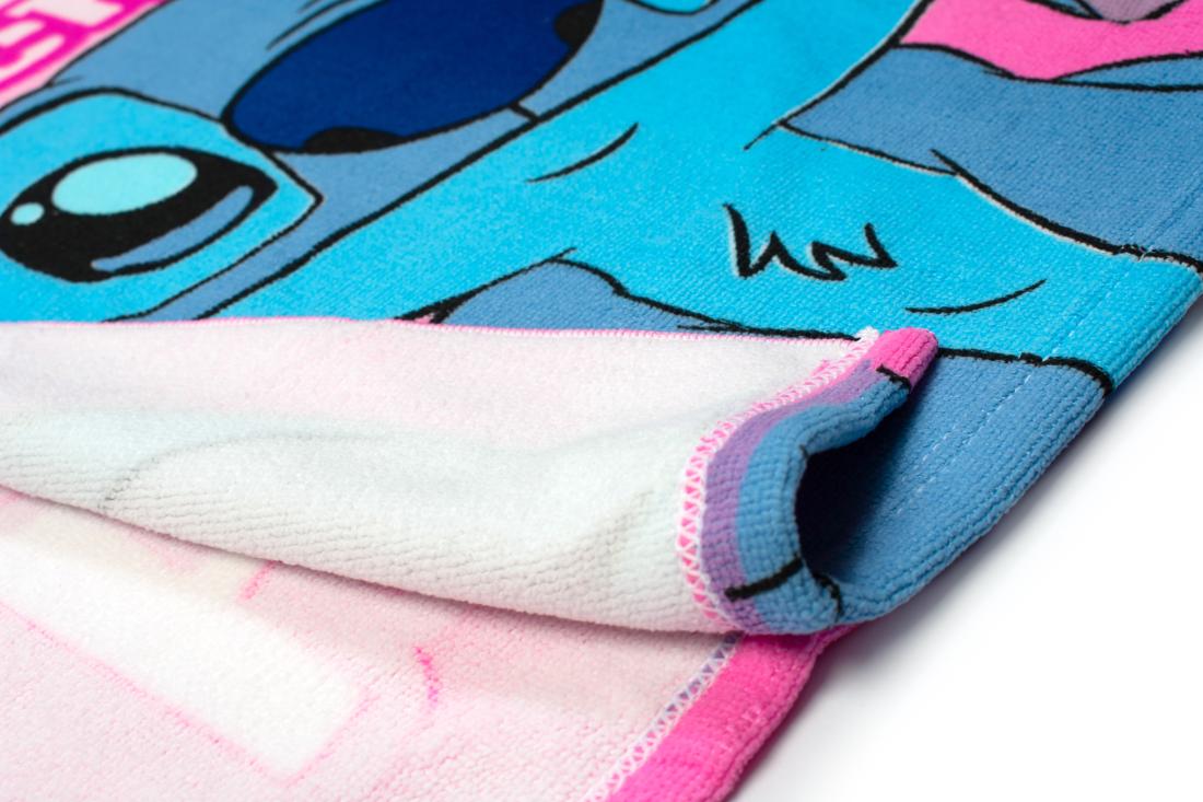 Poncho κορίτσι "Stitch wink" ροζ  50χ100