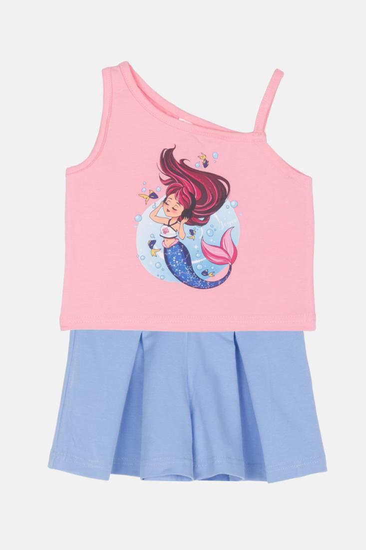 Σετ σορτς κορίτσι "Mermaid" ροζ