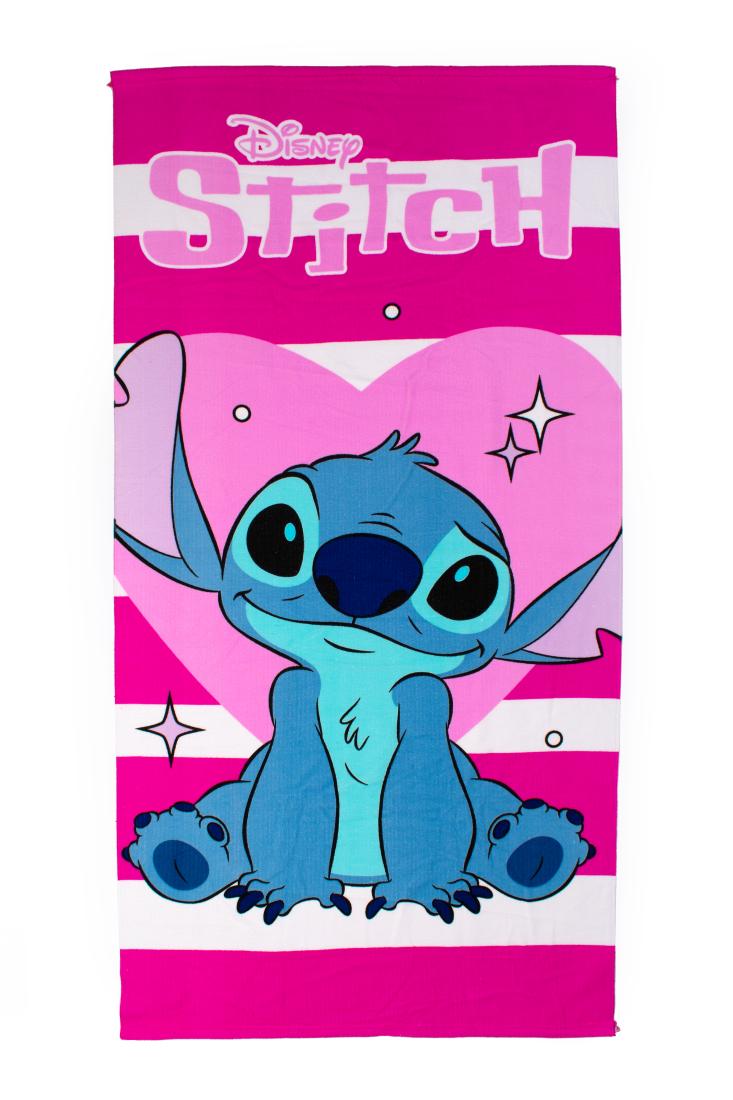 Πετσέτα θαλάσσης κορίτσι "Stitch happy" ροζ  70x140