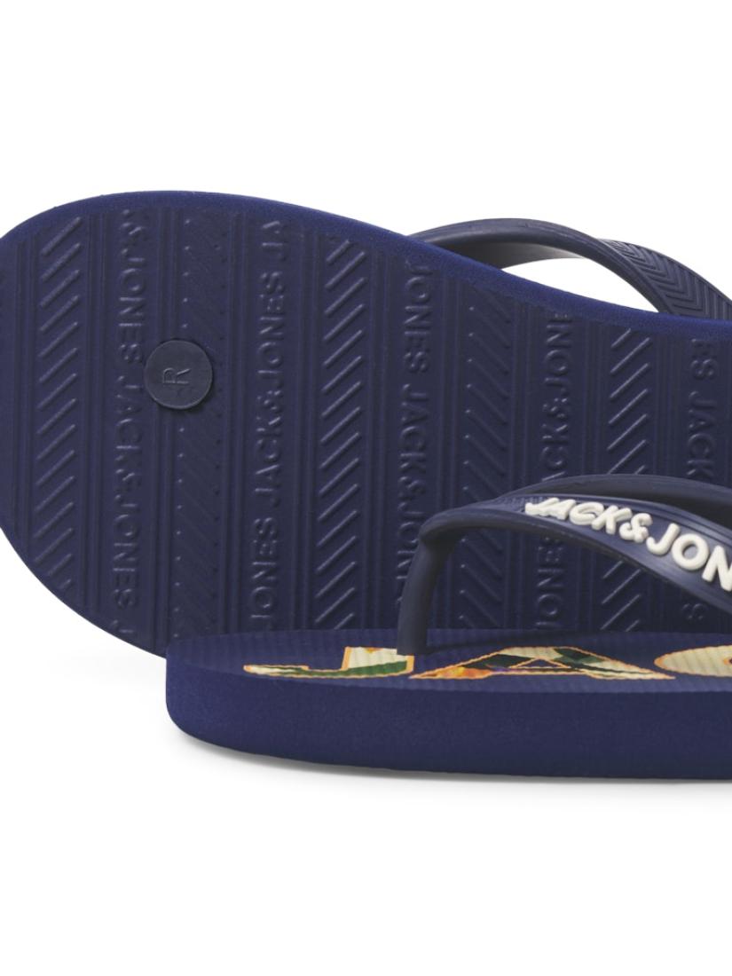 Σαγιονάρες flip flop αγόρι "Palm print" μπλε (medieval)