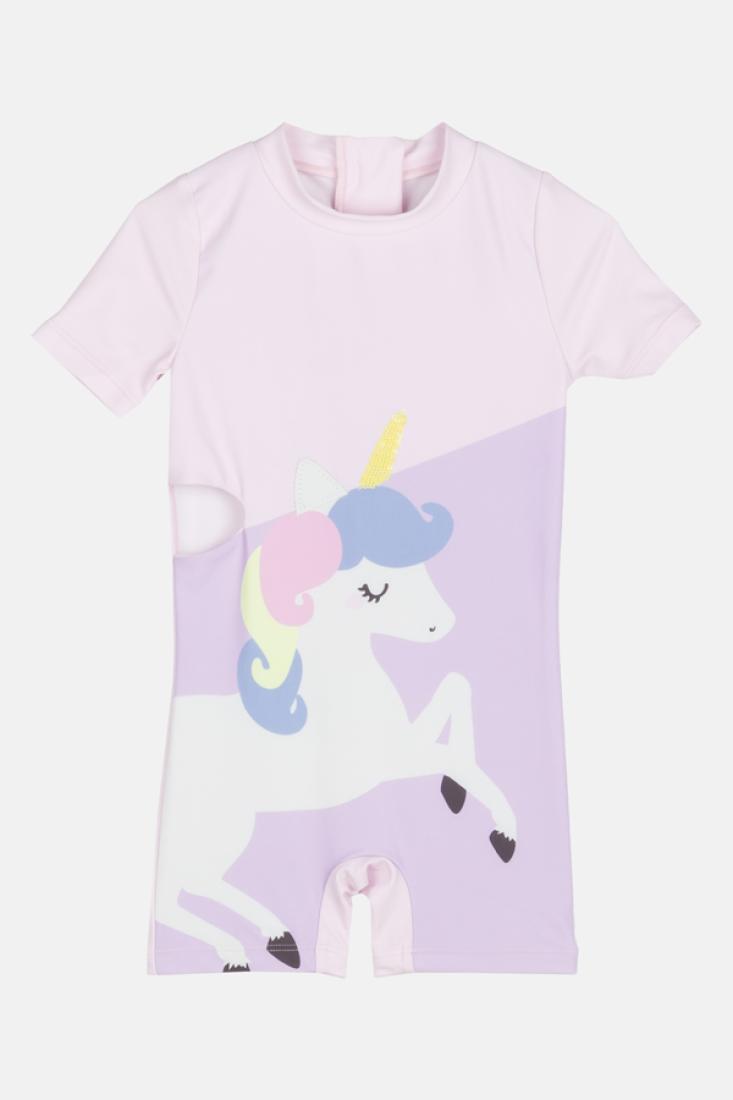 Ολόσωμο μαγιό κορίτσι "Unicorn" λιλά