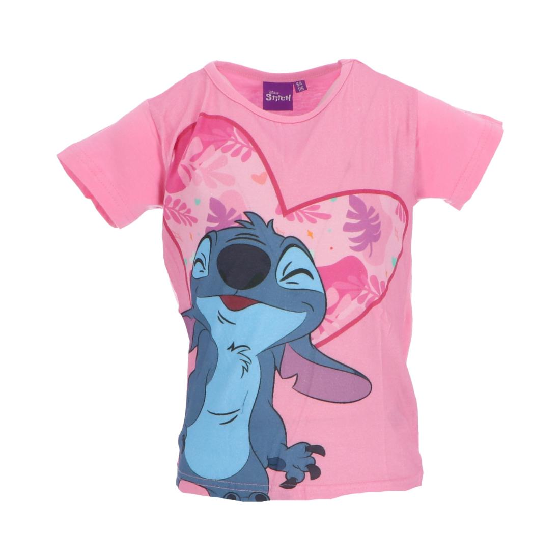 Μπλούζα κοντομάνικη κορίτσι "Stitch heart" ροζ