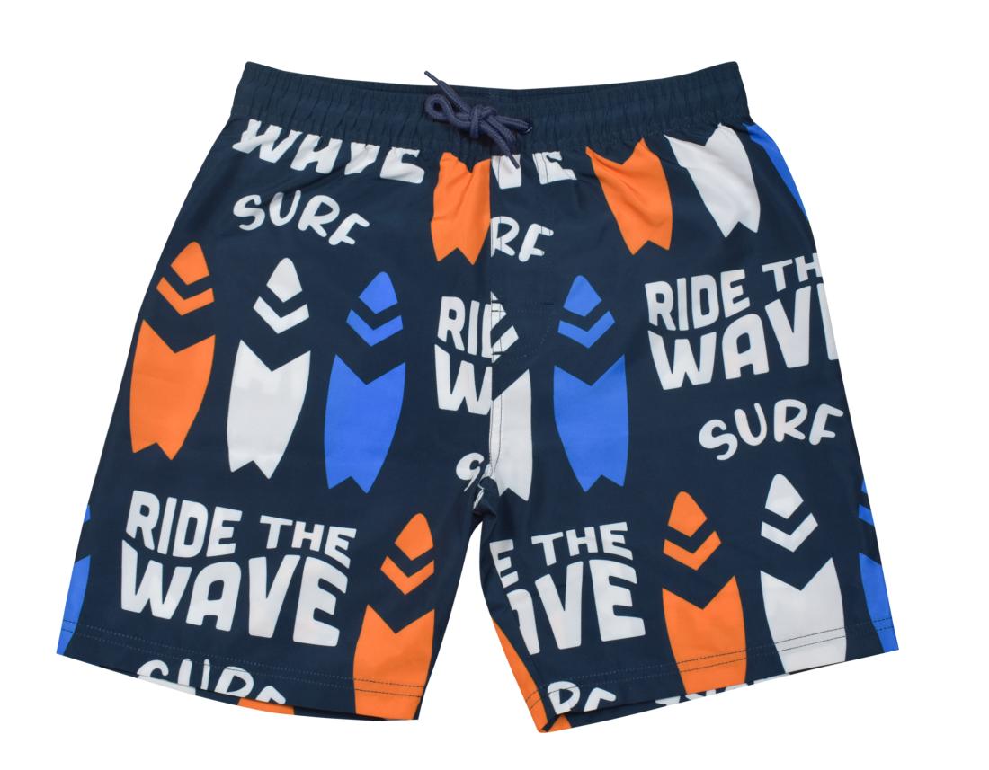Μαγιό βερμούδα αγόρι "Ride the Wave" μπλε