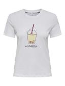 Μπλούζα κοντομάνικη γυναικεία "Bubbletea" λευκή
