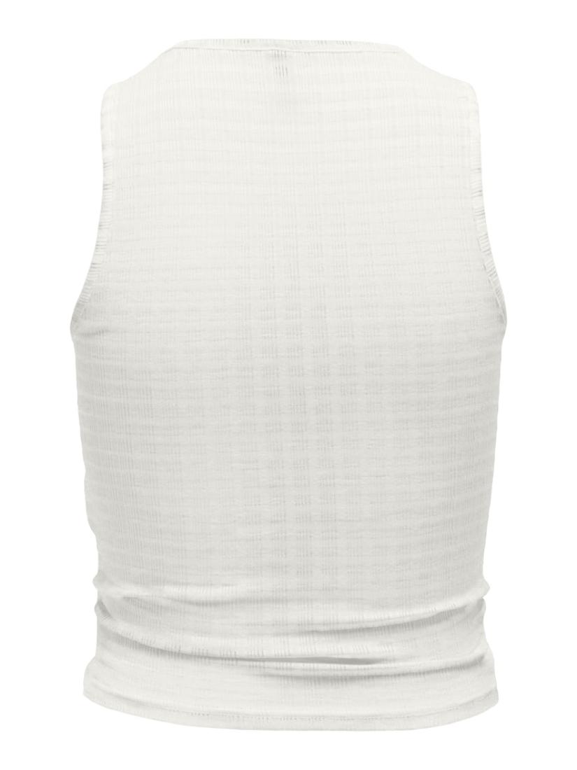 Μπλούζα αμάνικη γυναικεία crop top "Sandy" λευκή