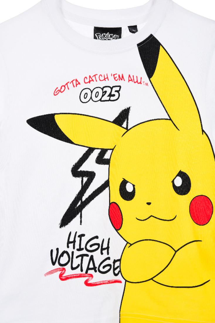 Μπλούζα κοντομάνικη αγόρι "Pokémon Pikachu" λευκή