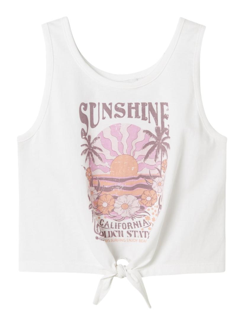  Αμάνικη μπλούζα κορίτσι "Sunshine" λευκή