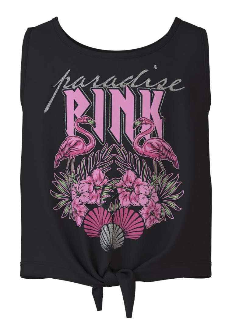 Αμάνικη μπλούζα κορίτσι "Paradise Pink " μαύρη