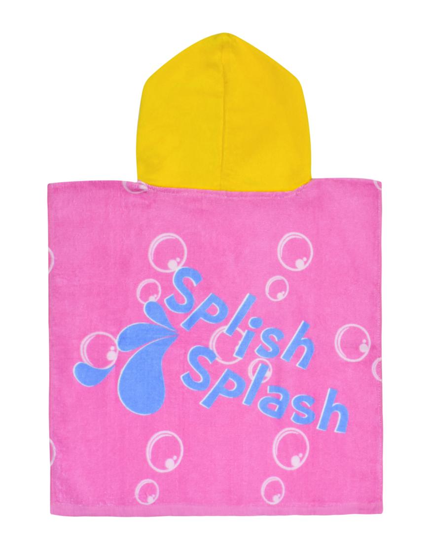 Poncho κορίτσι "Splish splash" ροζ 50χ100