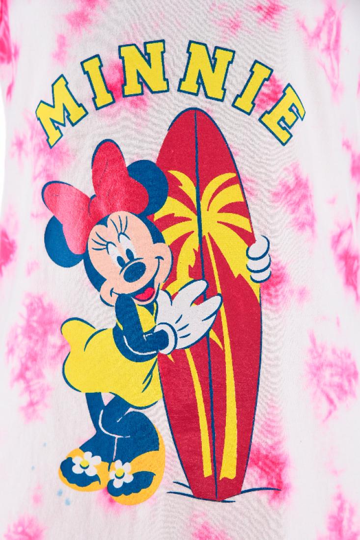 Φόρεμα μακό tie dye κορίτσι "Minnie Mouse Surf" ροζ