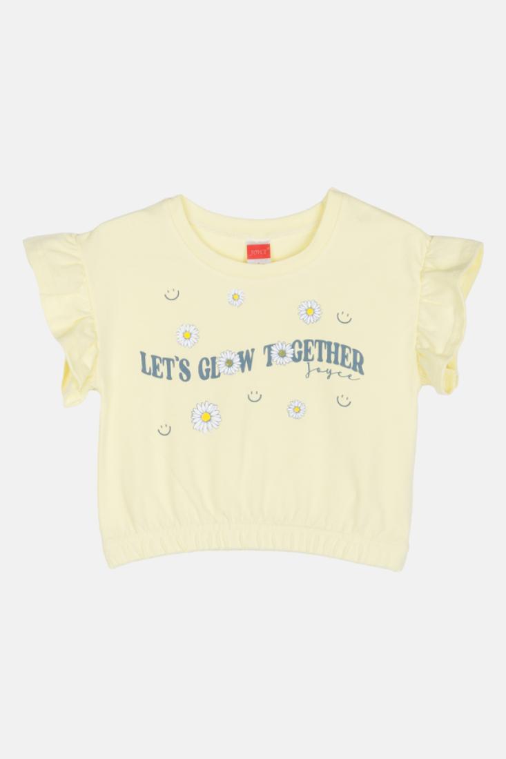 Σετ σορτς κορίτσι "Let’s Glow Together" κίτρινο