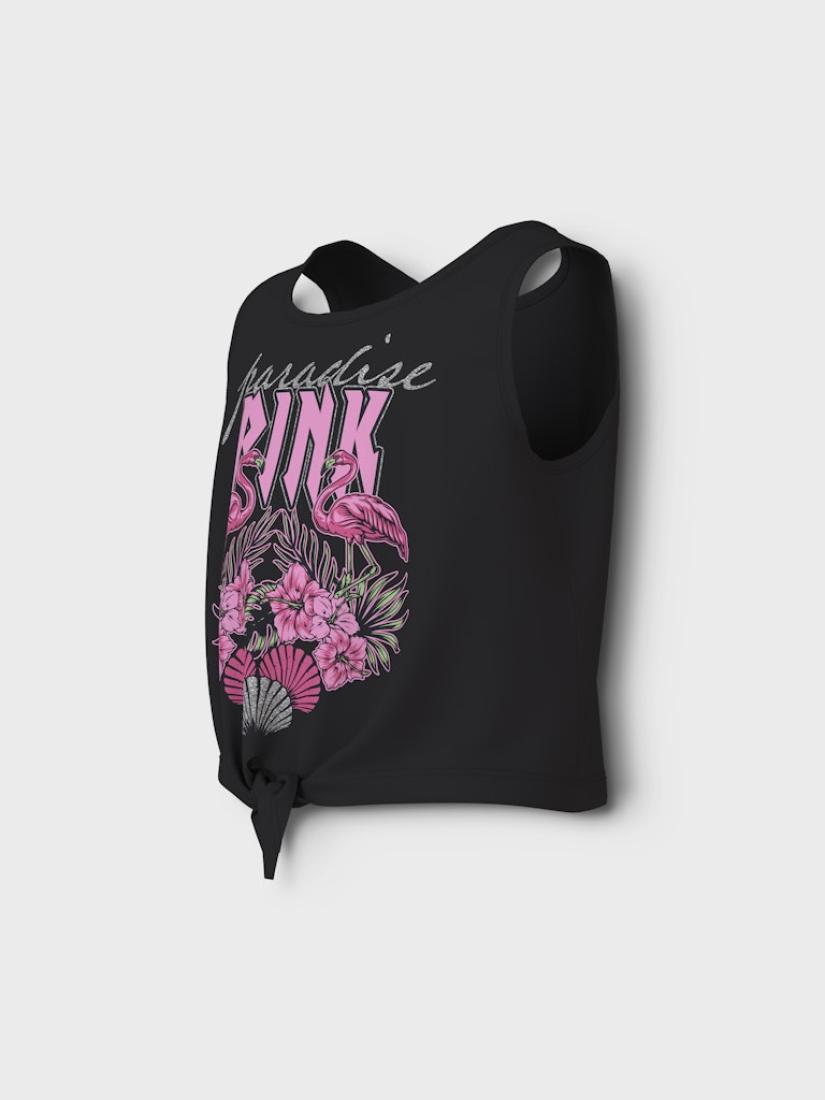 Αμάνικη μπλούζα κορίτσι "Paradise Pink " μαύρη