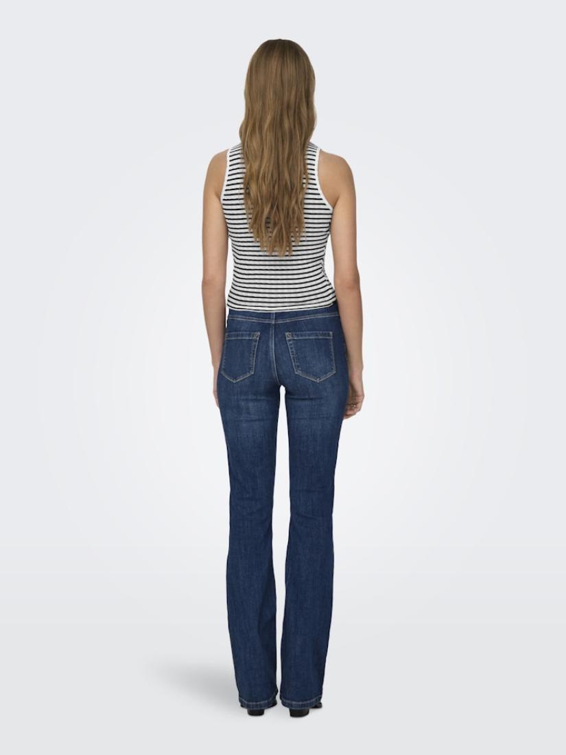 Μπλούζα αμάνικη γυναικεία crop top ριγέ "Sandy" λευκή-μαύρη