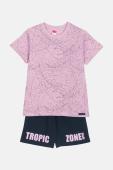  Σετ βερμούδα αγόρι "Tropic Zone" ροζ