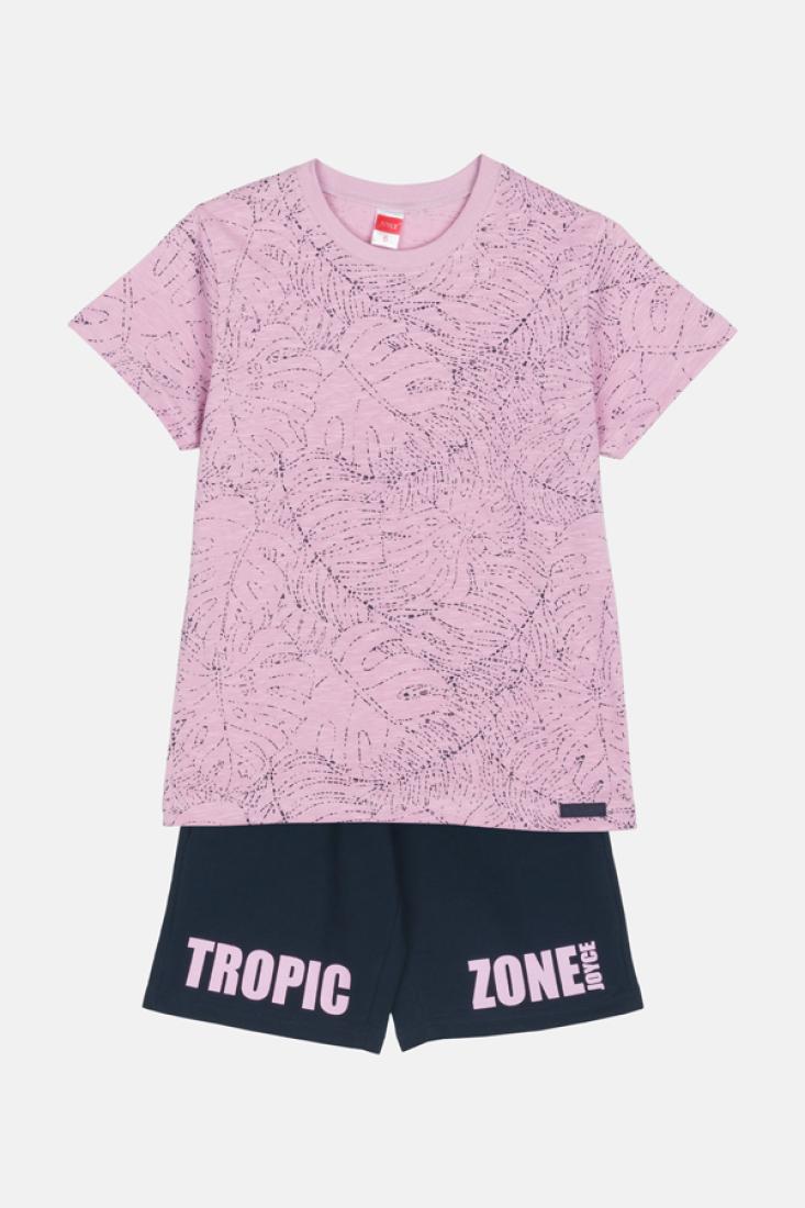  Σετ βερμούδα αγόρι "Tropic Zone" ροζ