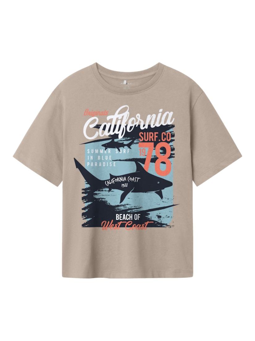 Μπλούζα κοντομάνικη αγόρι "California Coast " μπεζ