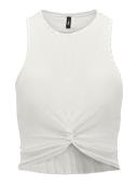Μπλούζα αμάνικη γυναικεία crop top "Sandy" λευκή