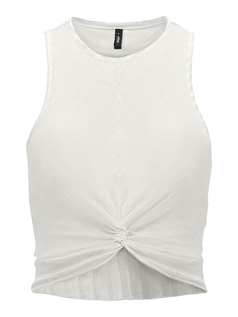 Μπλούζα αμάνικη γυναικεία crop top "Sandy" λευκή