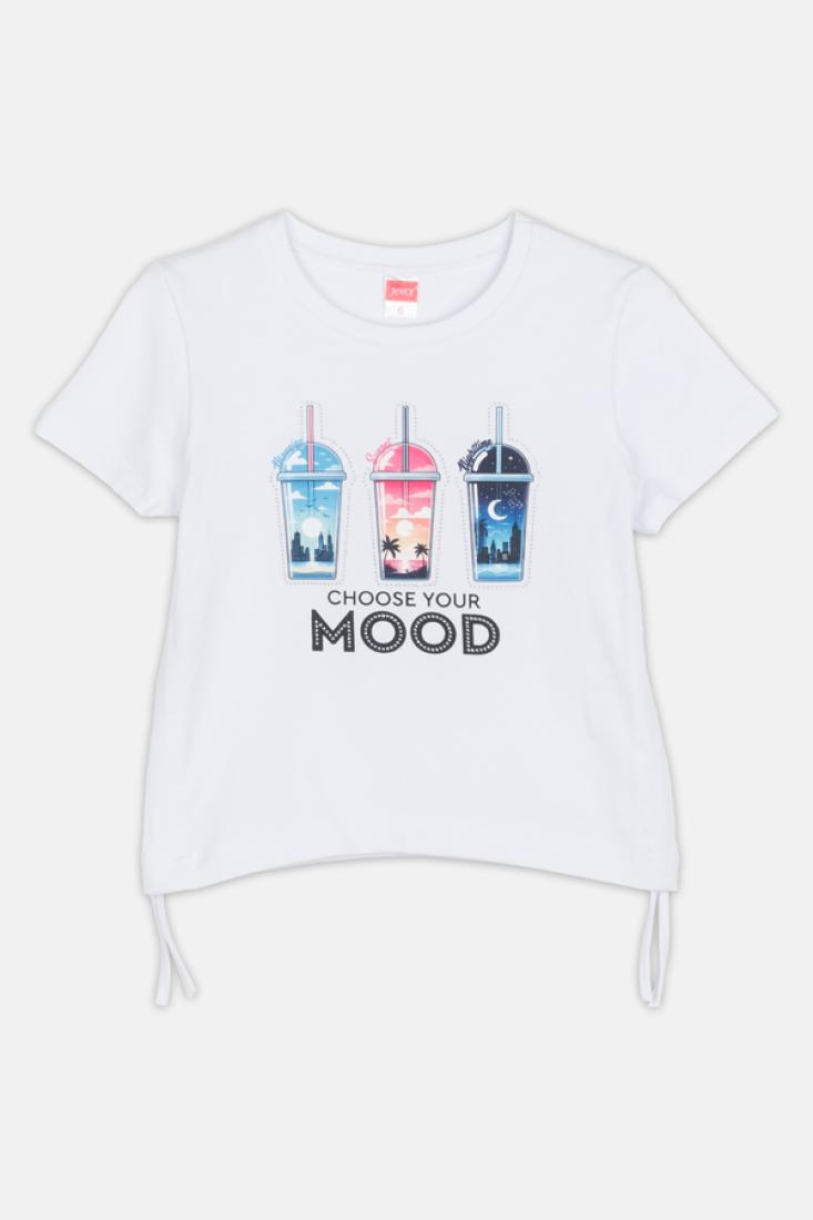 Σετ σορτς κορίτσι "Choose your mood" λευκό