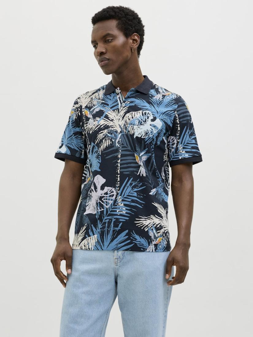 Μπλούζα κοντομάνικη ανδρική polo "Hawaii" μπλε