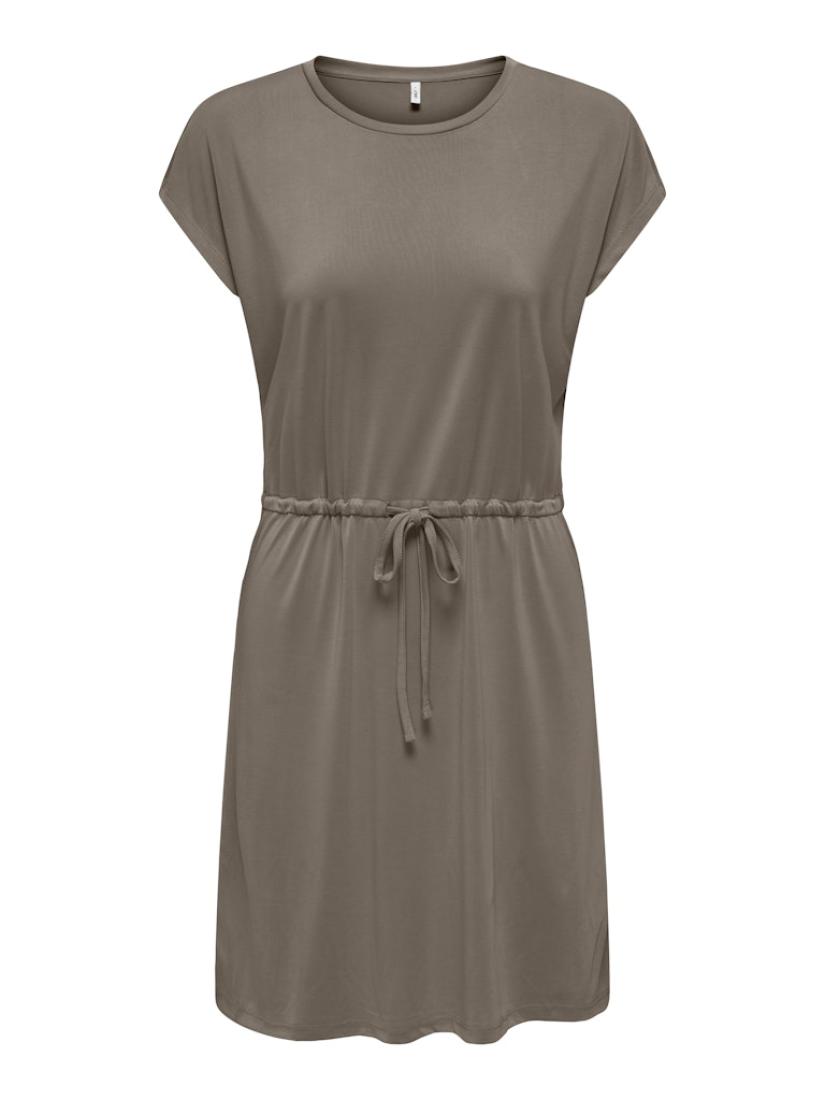 Φόρεμα κοντομάνικο γυναικείο "Hannah" καφέ (walnut)