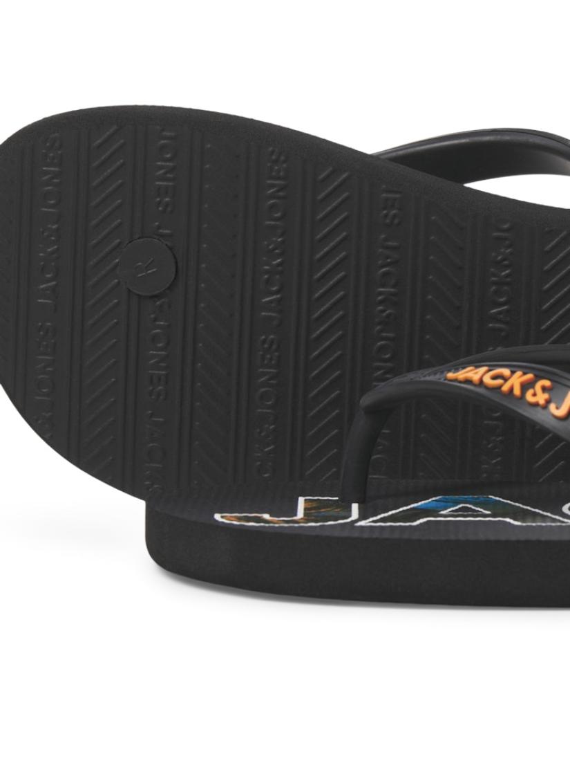 Σαγιονάρες flip flop αγόρι "Palm print" μαύρες 