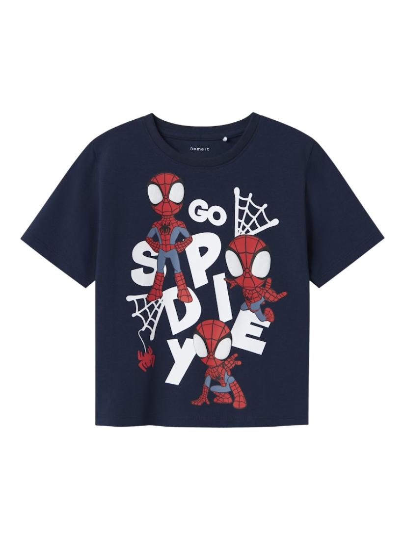 Μπλούζα κοντομάνικη αγόρι "Go spidey" μπλε