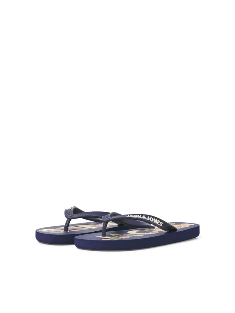 Σαγιονάρες flip flop αγόρι "Palm print" μπλε (medieval)