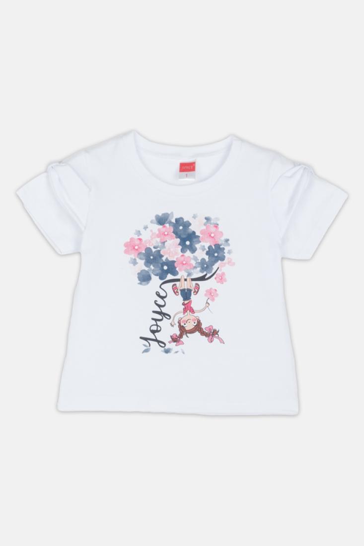 Σετ σορτς κορίτσι "Flower girl" λευκό