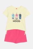 Σετ σορτς κορίτσι "Choose your mood" κίτρινο