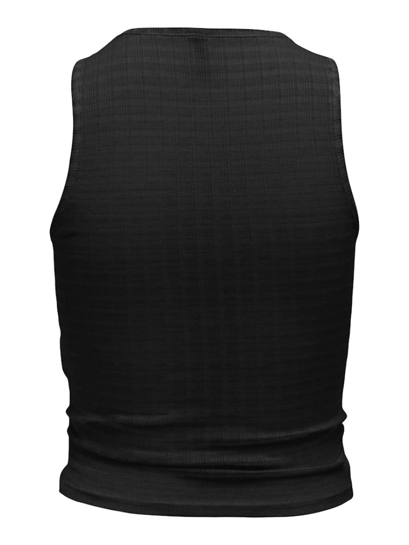 Μπλούζα αμάνικη γυναικεία crop top "Sandy" μαύρη