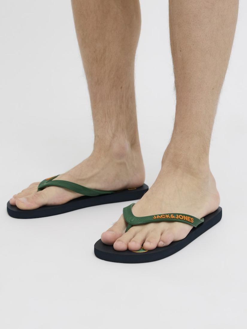 Σαγιονάρες flip flop ανδρικές "Palm print" μπλε-πράσινο