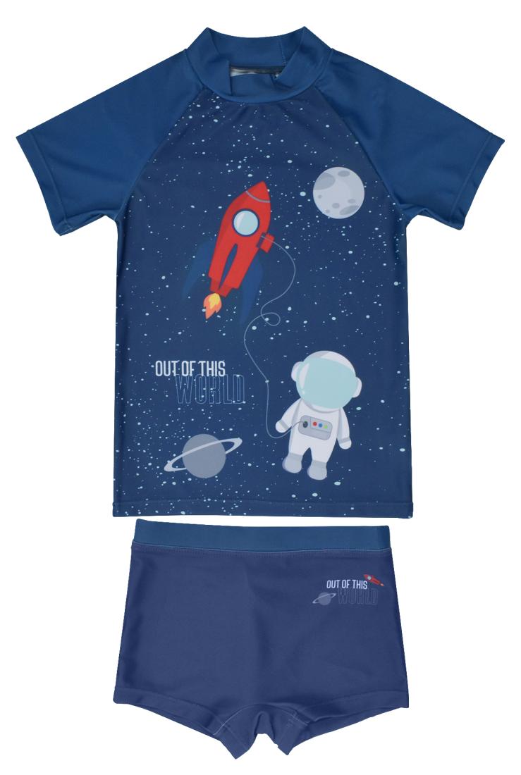 Σετ μαγιό αγόρι UPF 50+ "Out of this world" μπλε