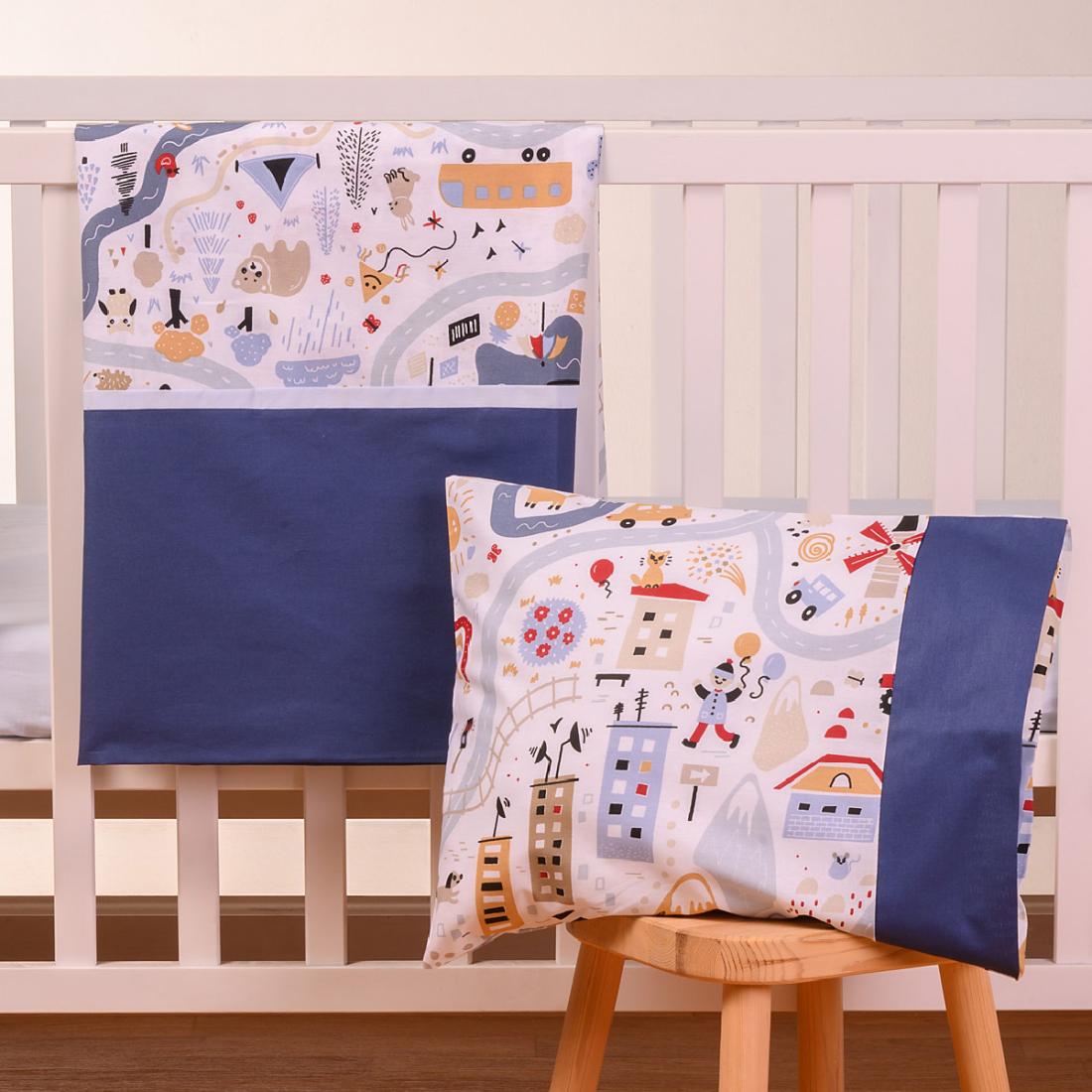 Σετ σεντόνια κούνιας 3 τμχ. "Adventure bed" μπλε (70X140)
