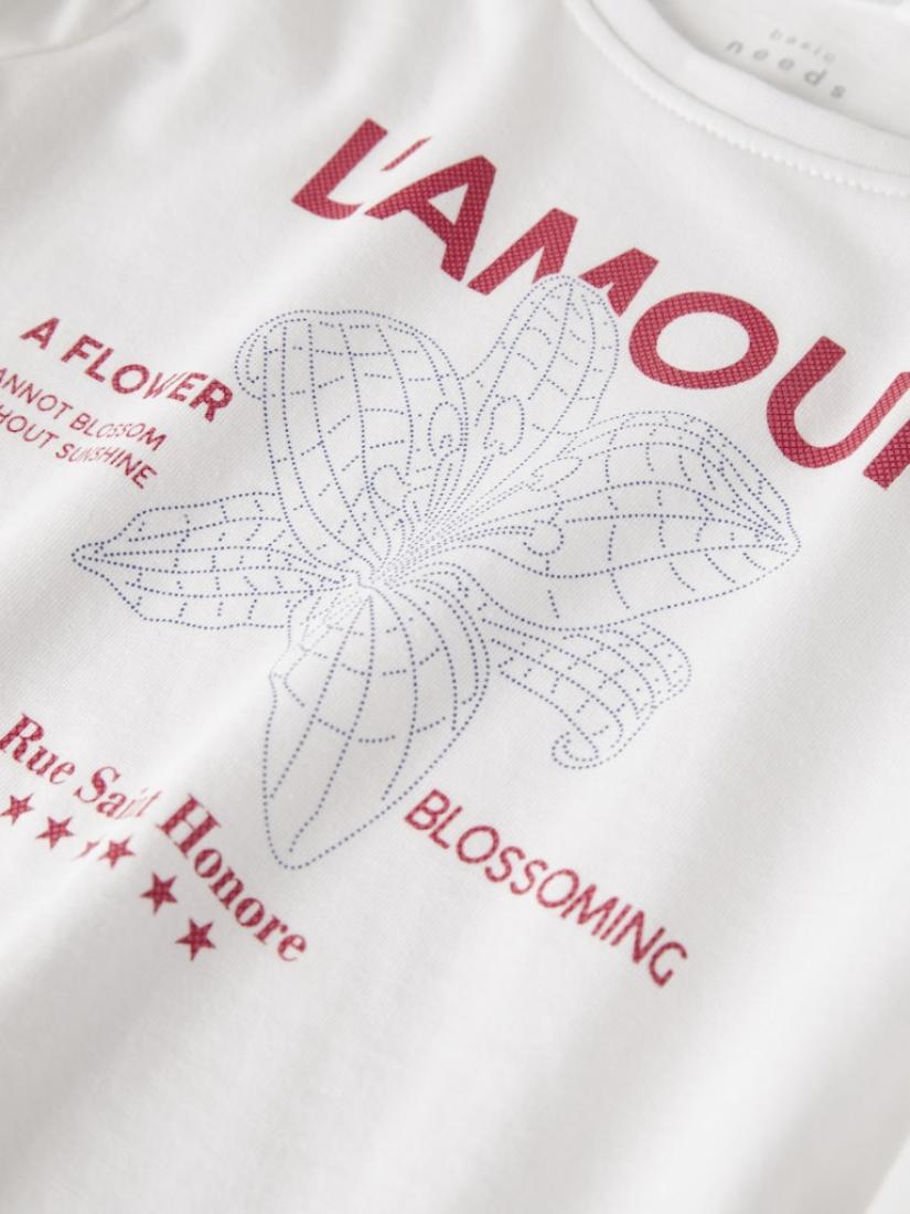 Μακρυμάνικη μπλούζα κορίτσι "L'amour" λευκή