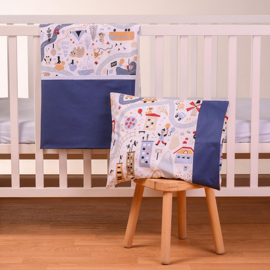 Σετ σεντόνια κούνιας 3 τμχ. "Adventure bed" μπλε (70X140)