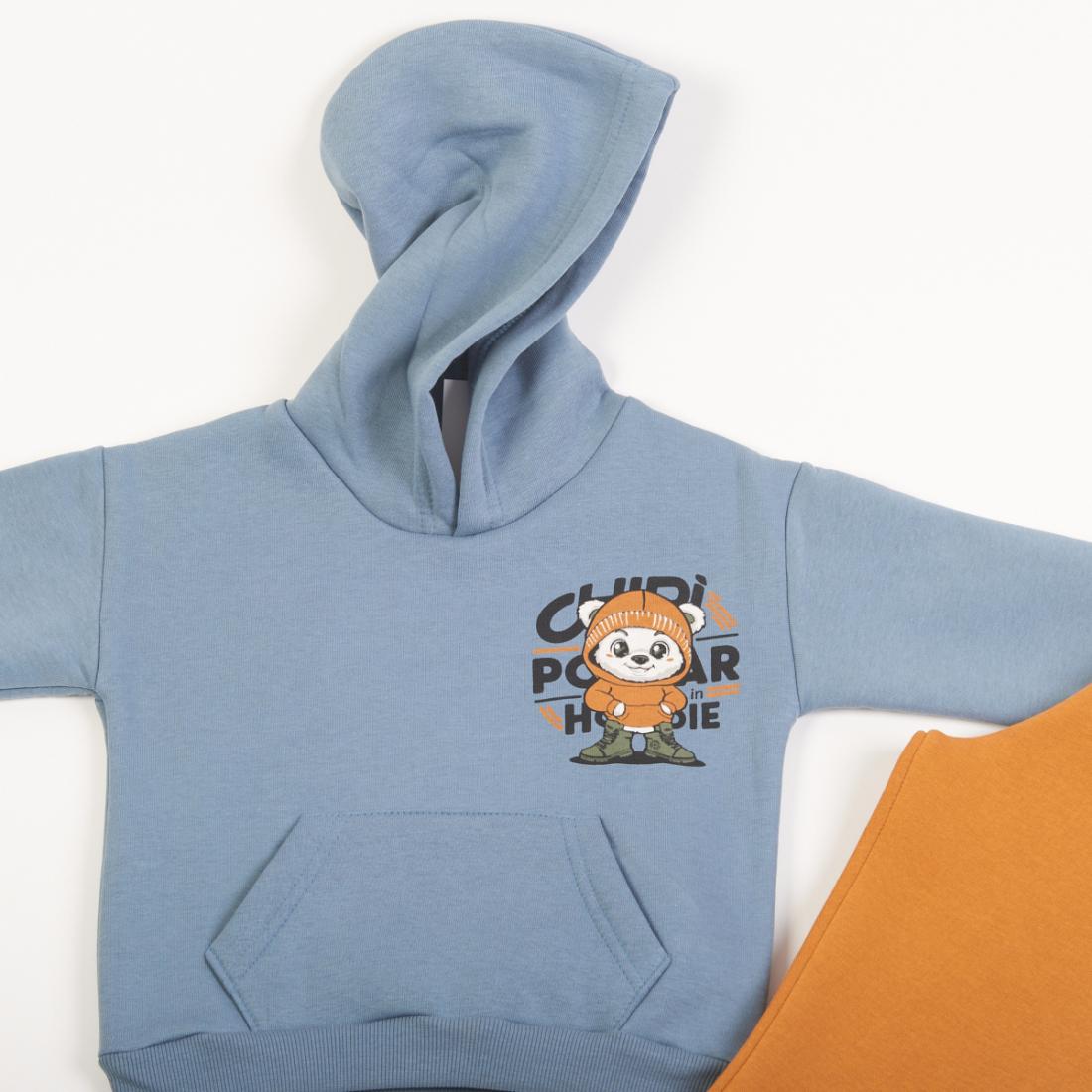 Σετ φόρμας αγόρι "Polar in the hoodie" γαλάζιο