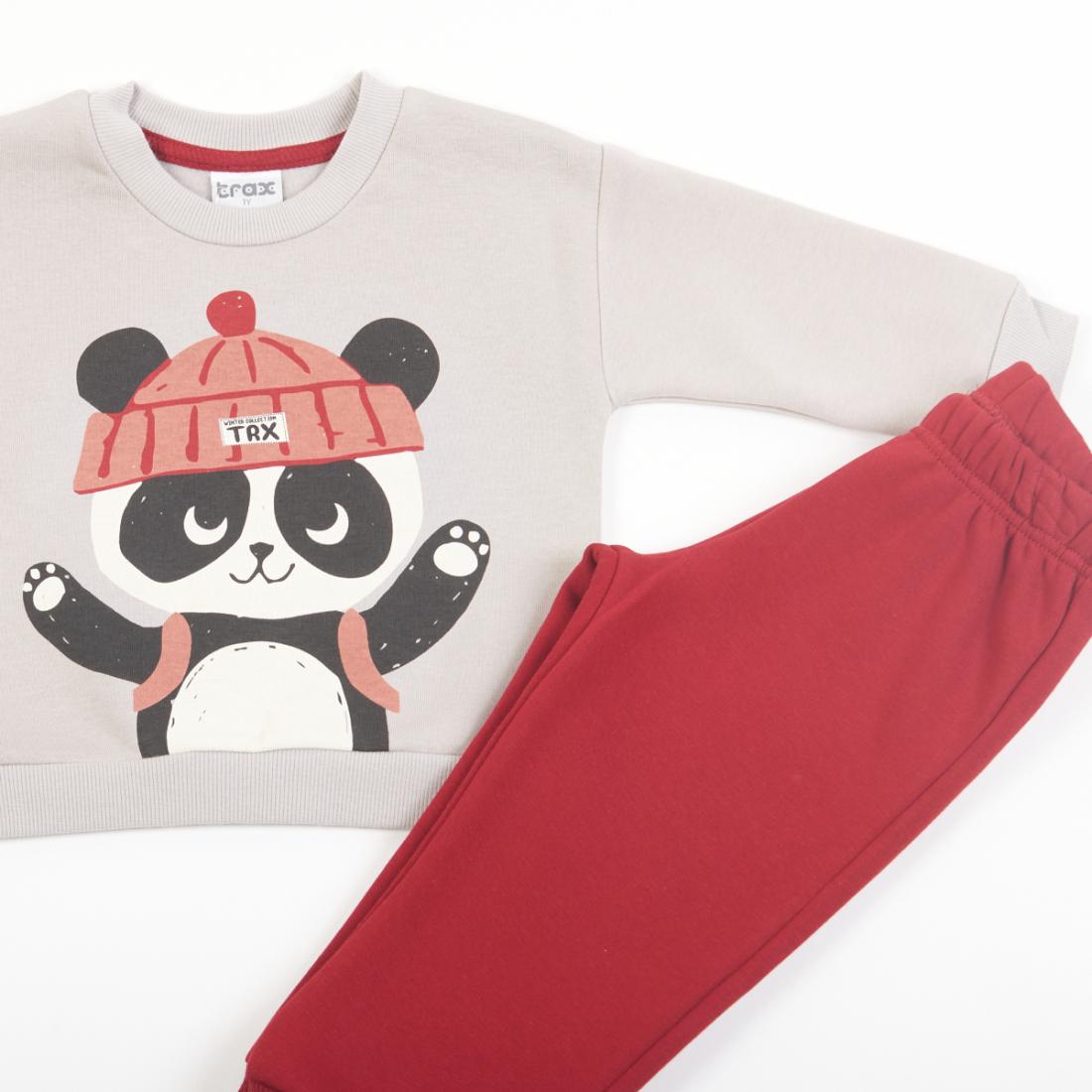 Σετ φόρμας αγόρι "Panda" γκρι