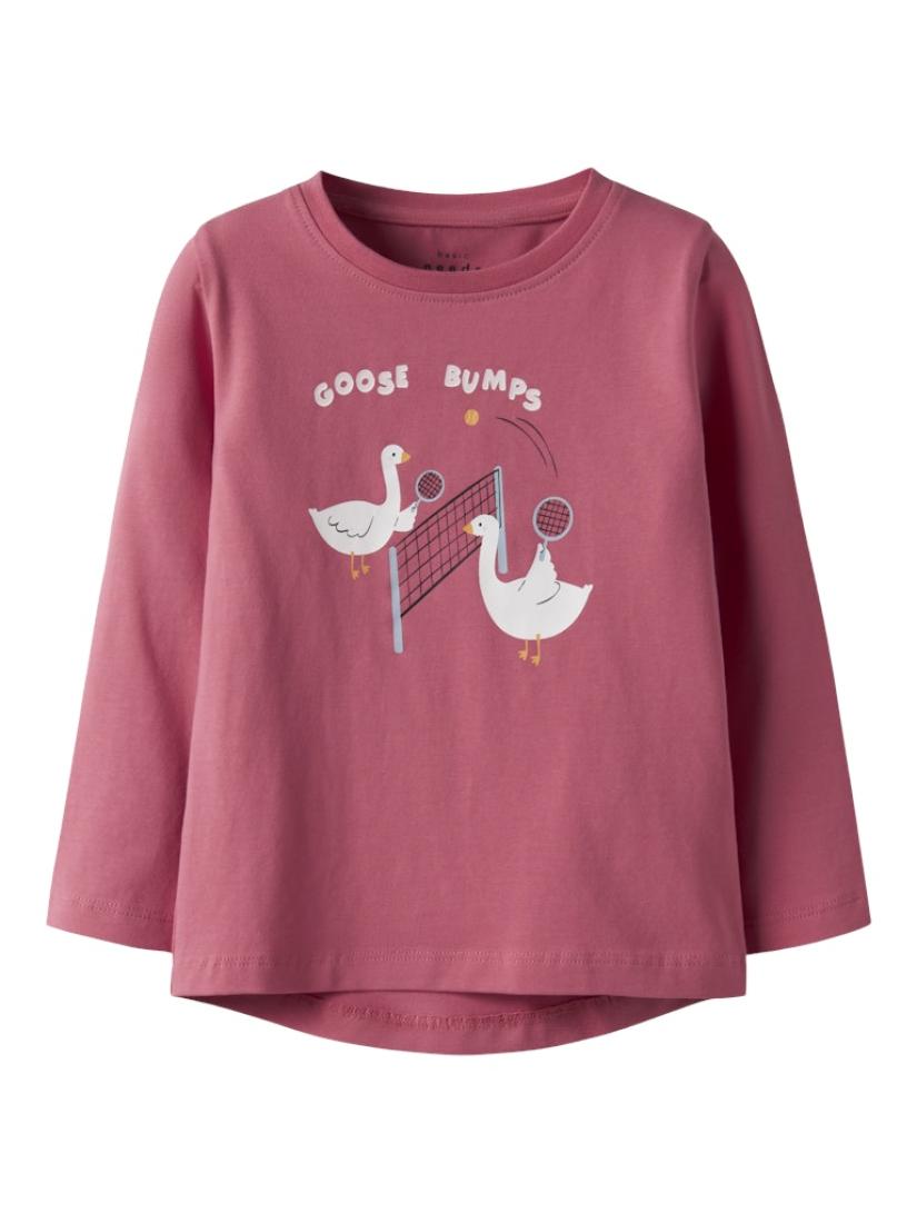  Μπλούζα μακρυμάνικη κορίτσι "Goose bumps" Φούξια 