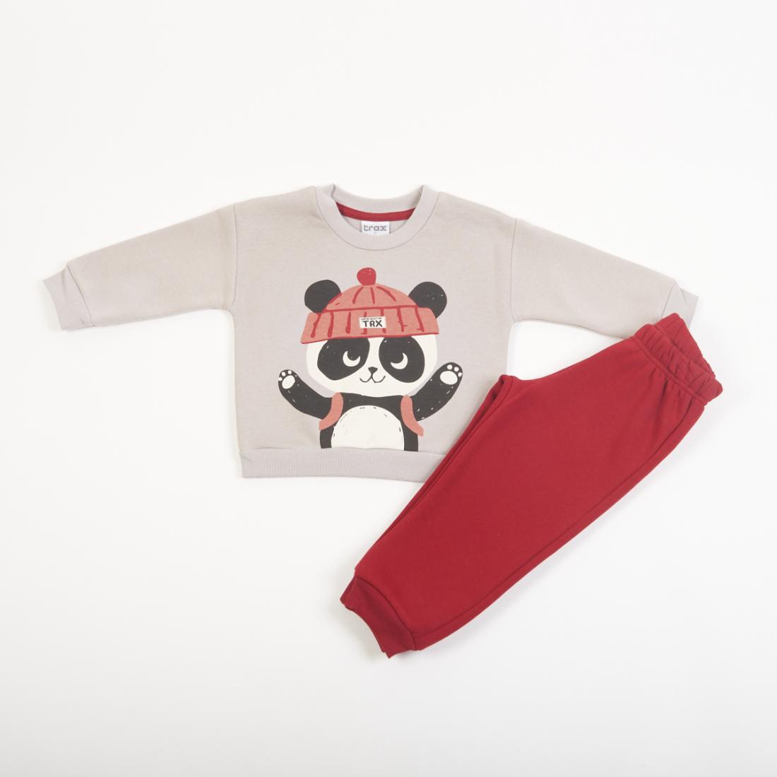 Σετ φόρμας αγόρι "Panda" γκρι