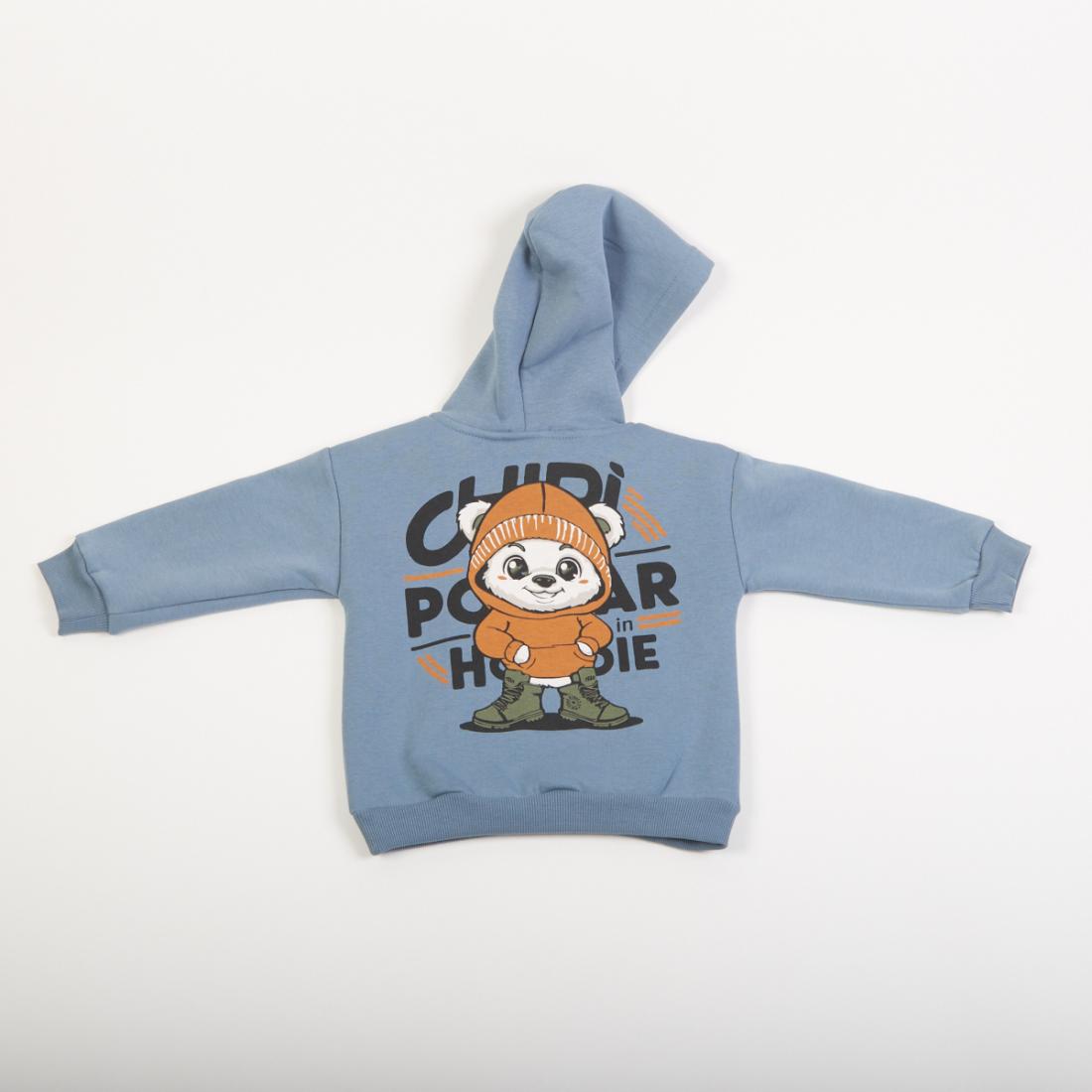 Σετ φόρμας αγόρι "Polar in the hoodie" γαλάζιο